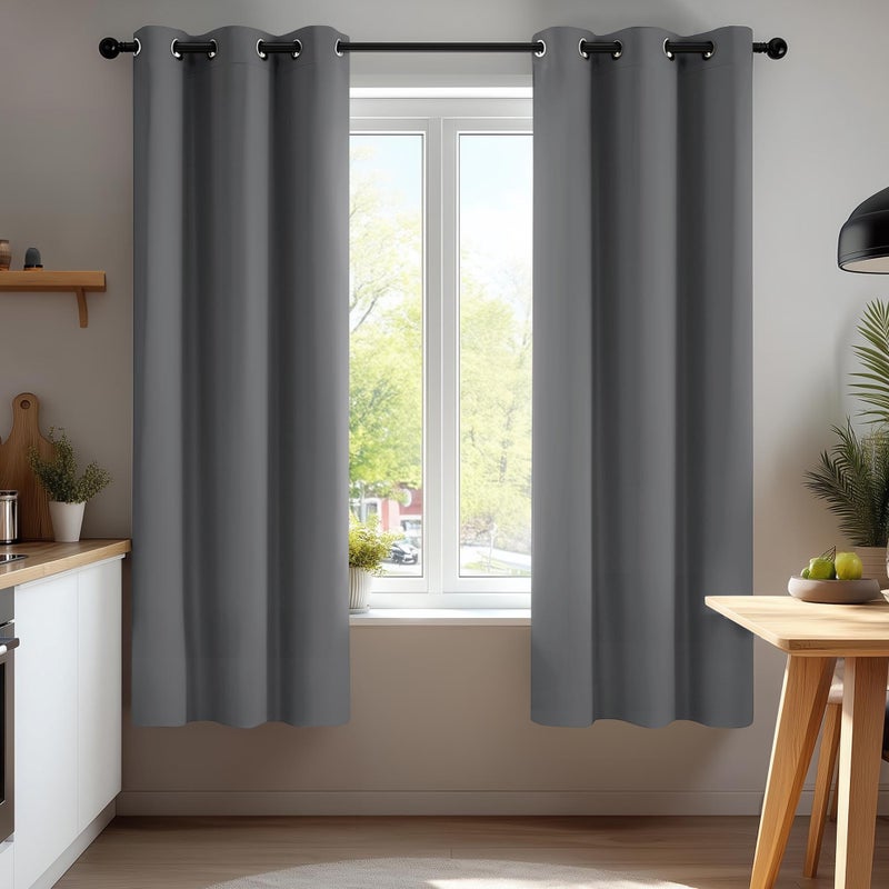 Deconovo Blackout Curtains for Bedroom â€“ Set of 2 42W x 54L Inch Thermal Insulated & Noise Reducing Panelsâ€“Home Window Room Darkening Sustainable Grommet Drapes for Living Room and Nursery, Light Grey - Image 1
